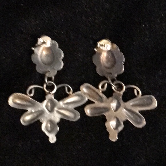 Cute Navajo sterling silver dragonfly earrings! - Picture 5 of 5